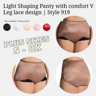 Light Shaping Panty with comfort V Leg lace design | Style 919 Rago Shapewear
