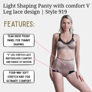 Light Shaping Panty with comfort V Leg lace design | Style 919 Rago Shapewear