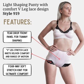 Light Shaping Panty with comfort V Leg lace design | Style 919 Rago Shapewear