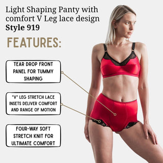 Light Shaping Panty with comfort V Leg lace design | Style 919 Rago Shapewear