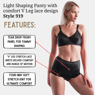 Light Shaping Panty with comfort V Leg lace design | Style 919 Rago Shapewear
