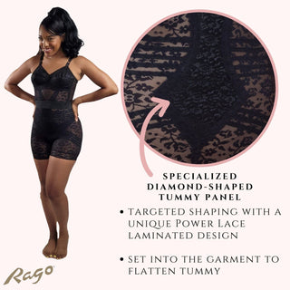 Style 6207 |  No Roll High Waist Lace Thigh Slimmer with Extra Firm Support Rago Shapewear