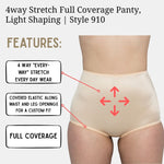 4way Stretch Full Coverage Panty, Light Shaping | Style 910 Rago Shapewear