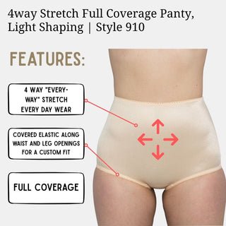 4way Stretch Full Coverage Panty, Light Shaping | Style 910 Rago Shapewear