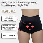 Style 910 | 4way Stretch Full Coverage Panty, Light Shaping
