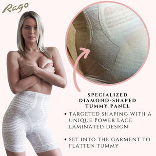 Style 6207 |  No Roll High Waist Lace Thigh Slimmer with Extra Firm Support Rago Shapewear