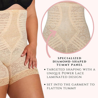 Style 6207 |  No Roll High Waist Lace Thigh Slimmer with Extra Firm Support Rago Shapewear