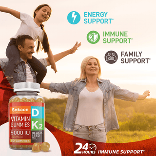 5000 IU Vitamin D3 With Vitamin K2 & Black Seed Oil - By Baano