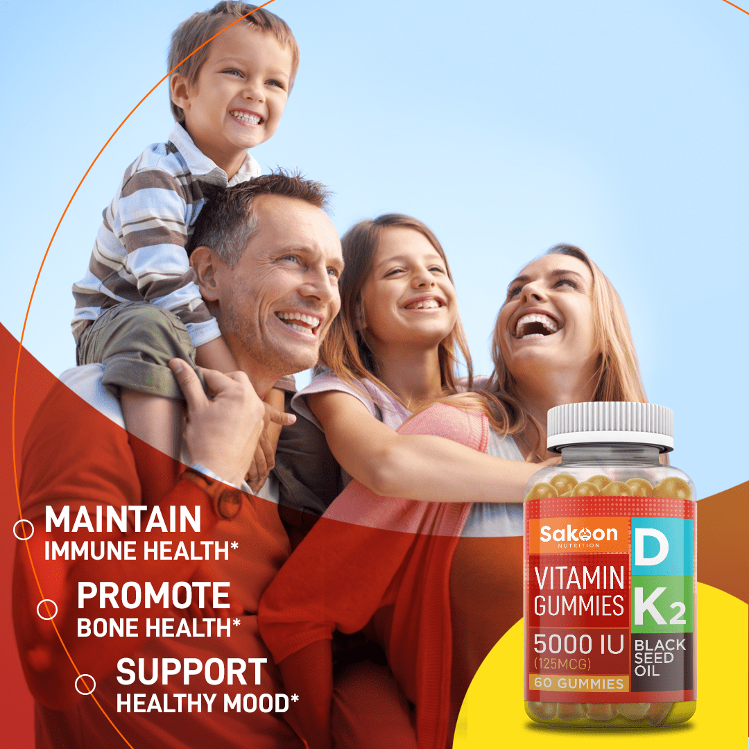 5000 IU Vitamin D3 With Vitamin K2 & Black Seed Oil - By Baano