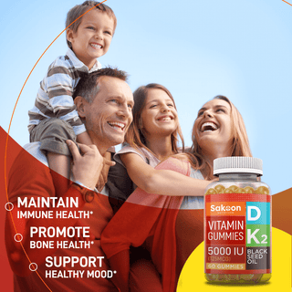 5000 IU Vitamin D3 With Vitamin K2 & Black Seed Oil - By Baano