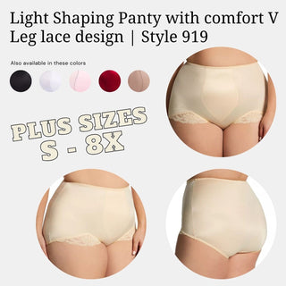 Light Shaping Panty with comfort V Leg lace design | Style 919 Rago Shapewear