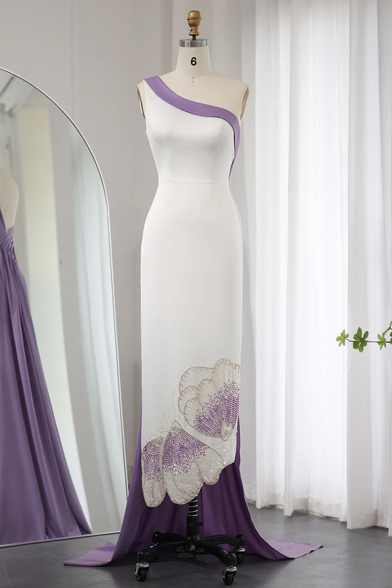 Ameena Beaded One-Shoulder Midi Dress - By Baano