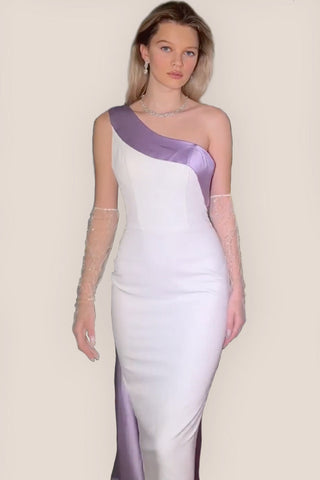 Ameena Beaded One-Shoulder Midi Dress - By Baano
