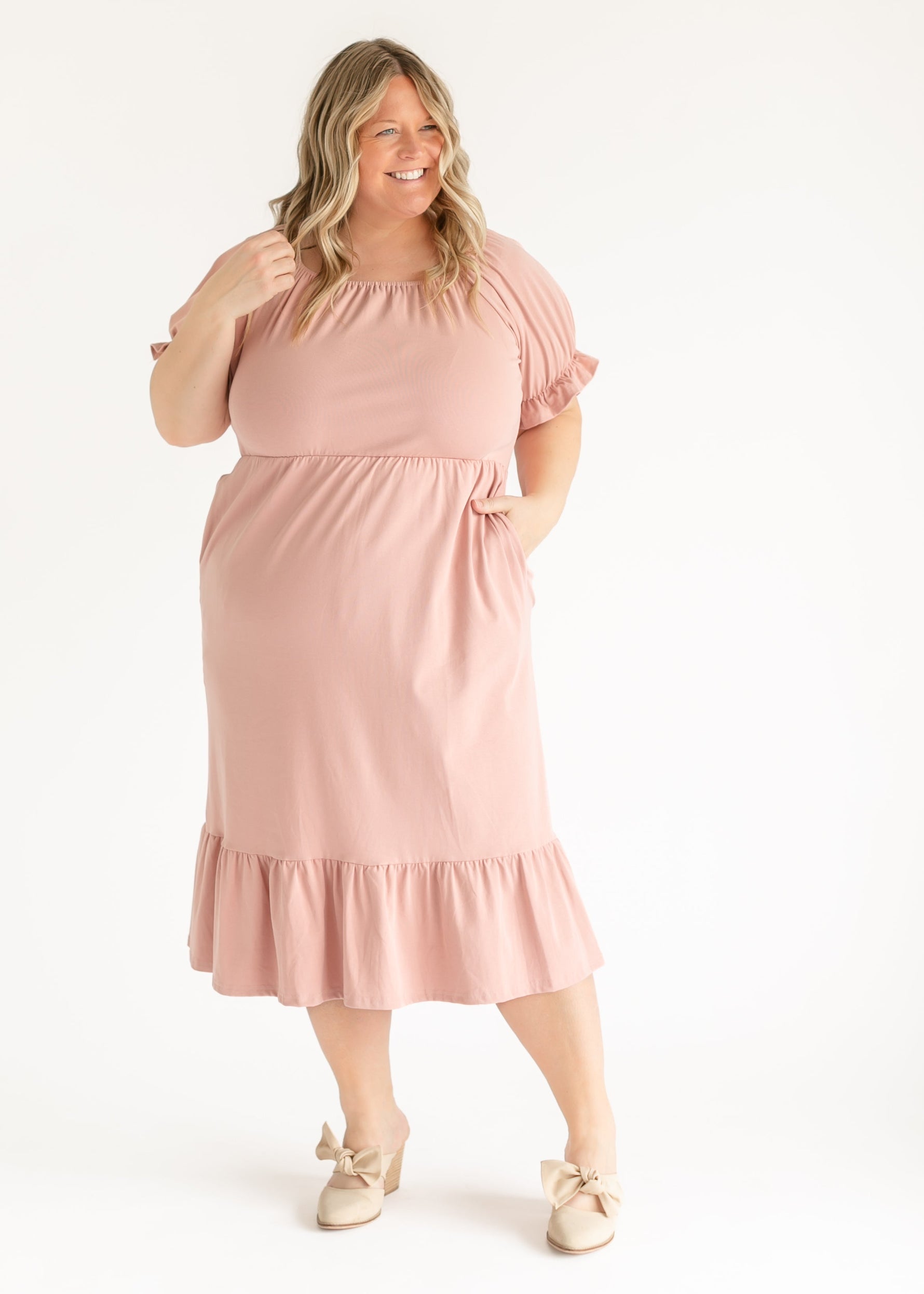 Amy Puff Sleeve Midi Dress Inherit Co.