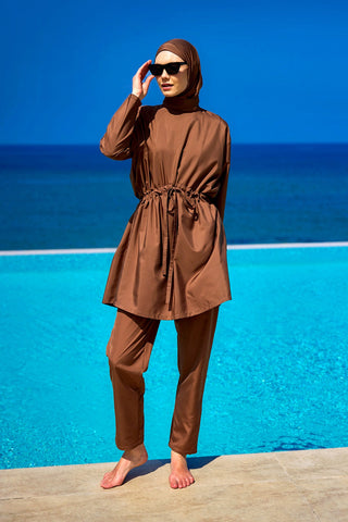Andalus Full Coverage Burkini Set with Front Ruching A2502-3 - By Baano