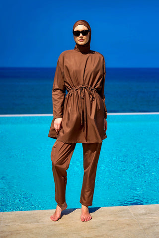 Andalus Full Coverage Burkini Set with Front Ruching A2502-3 - By Baano