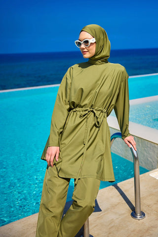 Andalus Full Coverage Burkini Set with Front Ruching A2502-5 - By Baano