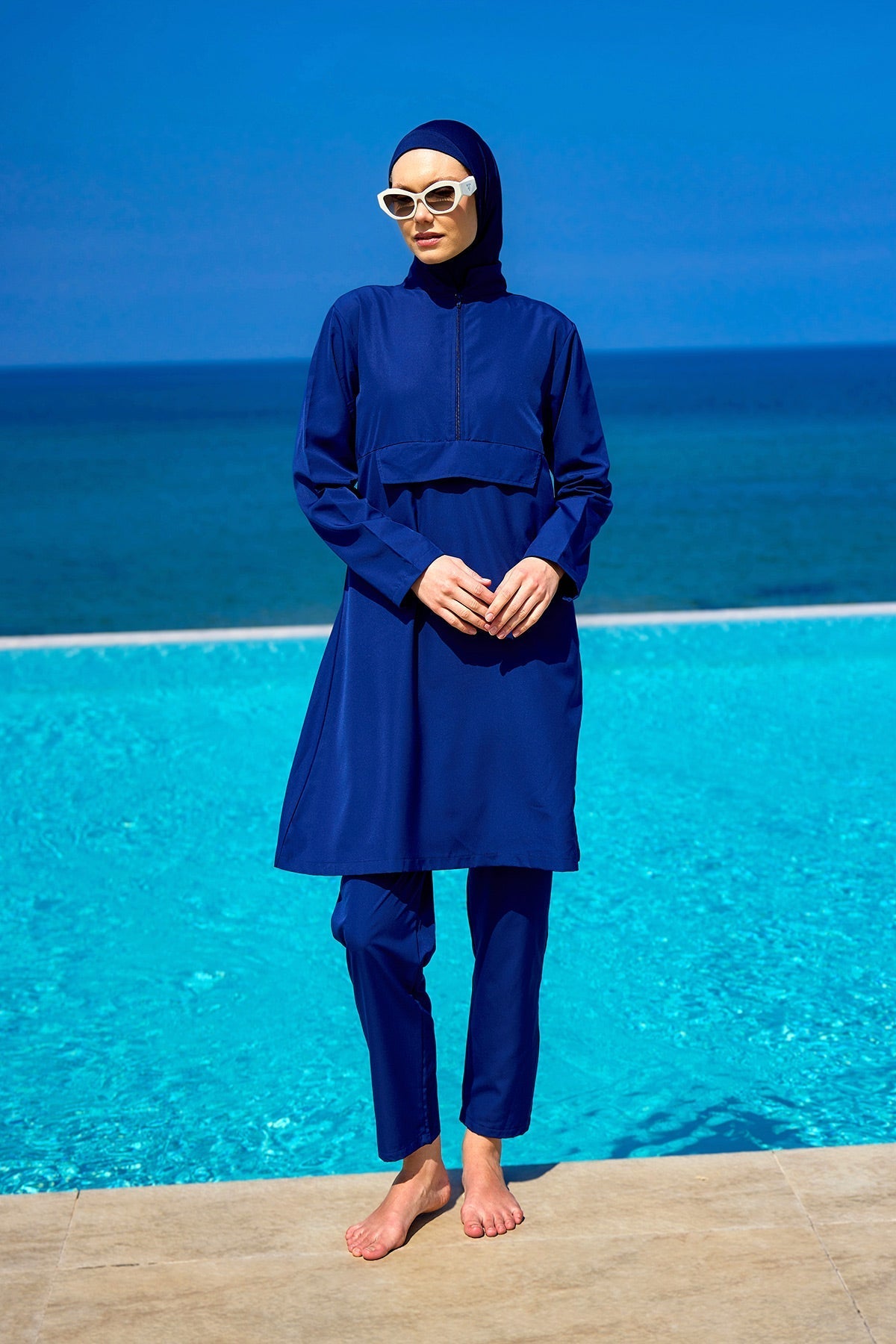 Andalus Navy Full Coverage Burkini Set for Women A2503-2 Marina Modest