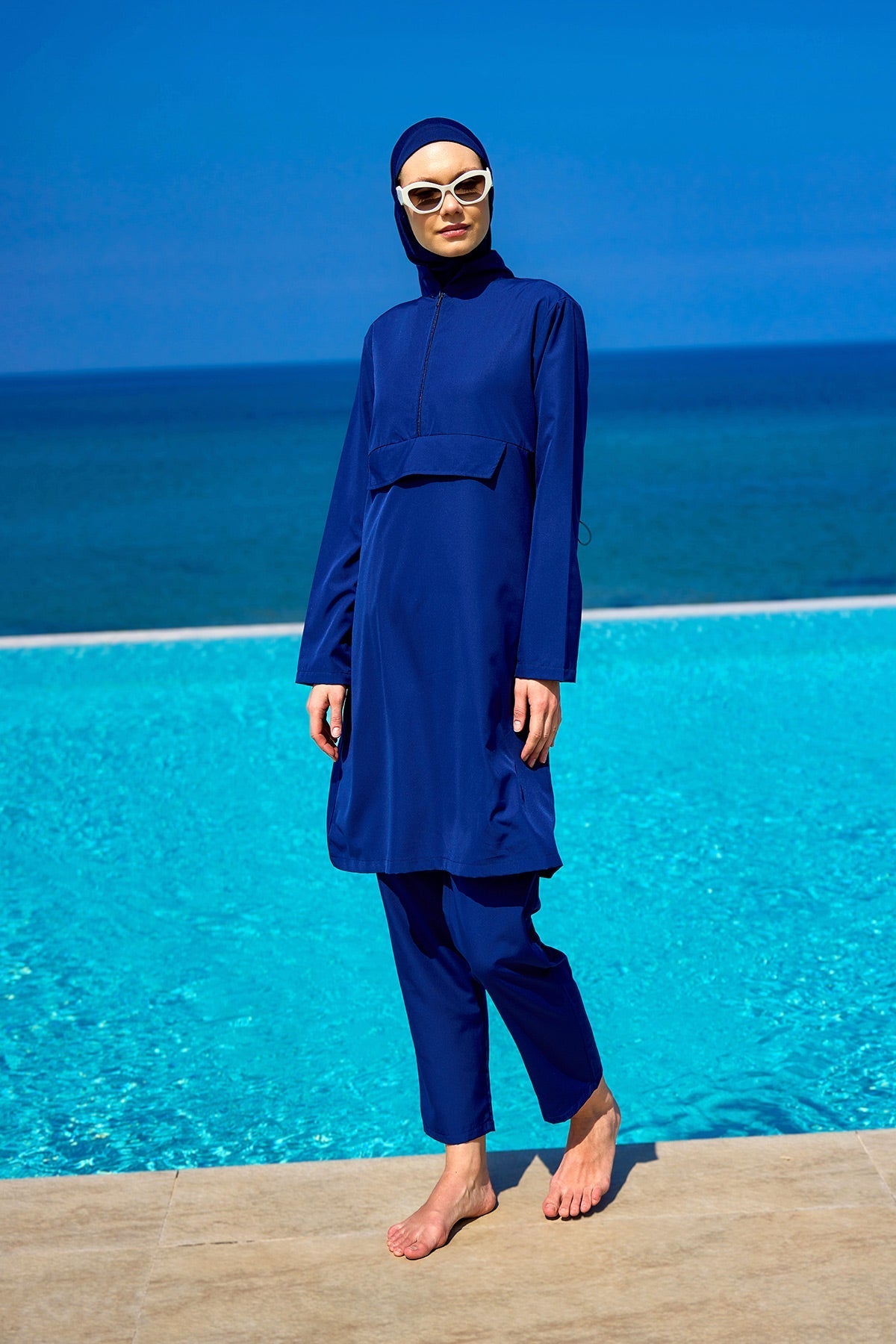 Andalus Navy Full Coverage Burkini Set for Women A2503-2 Marina Modest