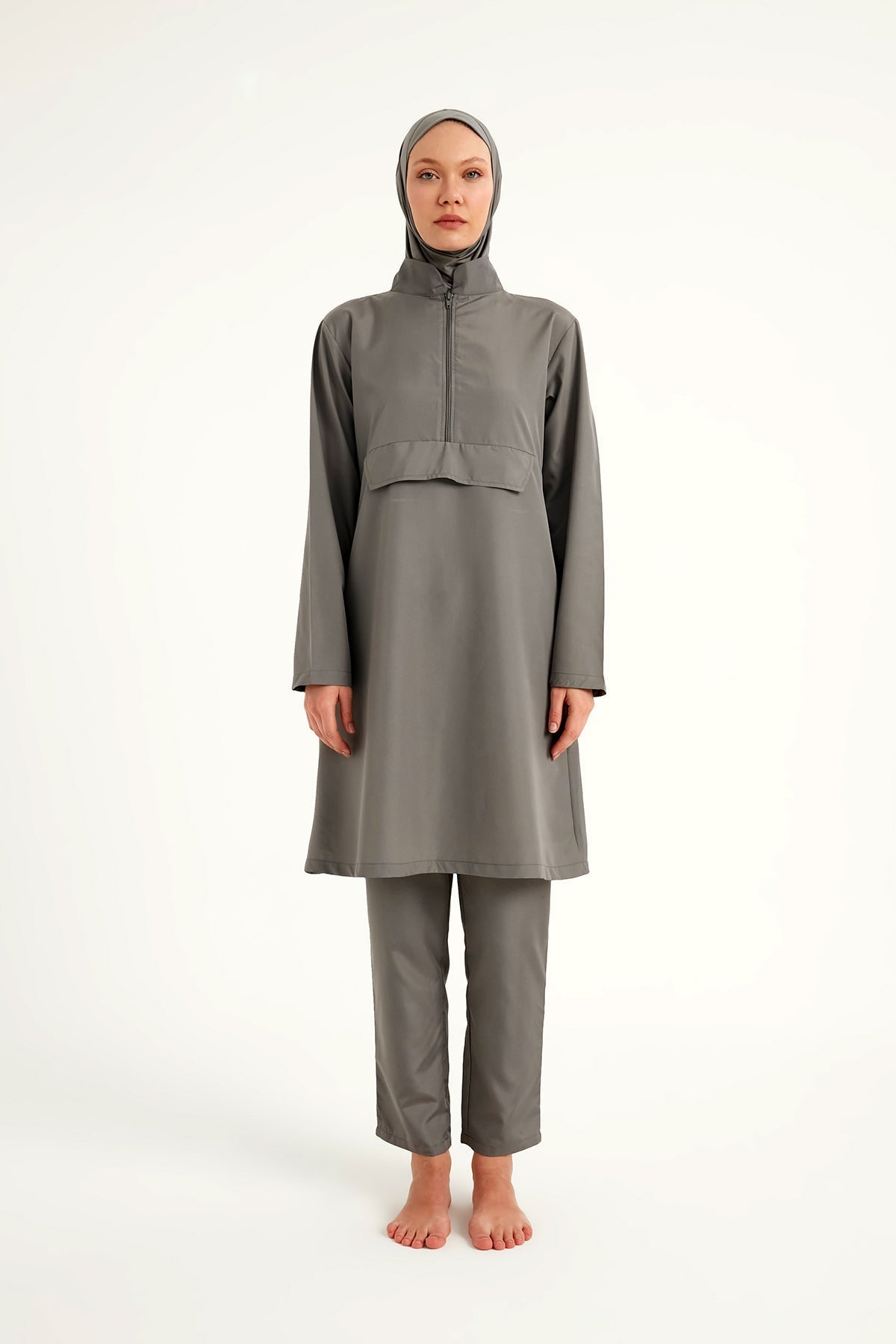 Andalus Charcoal Full Coverage Burkini Set for Women A2503-4 Marina Modest