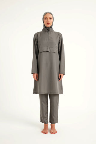 Andalus Charcoal Full Coverage Burkini Set for Women A2503-4 - By Baano