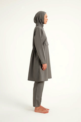 Andalus Charcoal Full Coverage Burkini Set for Women A2503-4 - By Baano