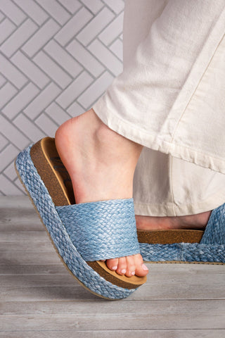 Anna Sandals in Blue Naughty Monkey