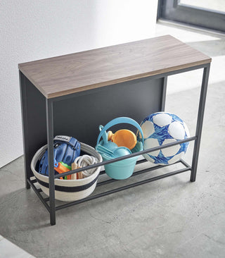 Entryway Storage Organizer & Bench (18" H)  - Steel + Wood - By Baano