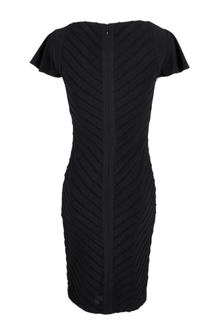 Adrianna Papell V-Neck Cap Sleeve Piping Detail Sheath Zipper Back Jersey Dress - By Baano