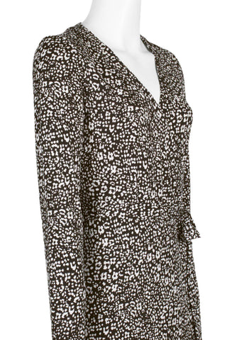 Adrianna Papell Surplice V-Neck Long Sleeve Tie Side Multi Print Rayon Jersey Faux Wrap Dress - By Baano