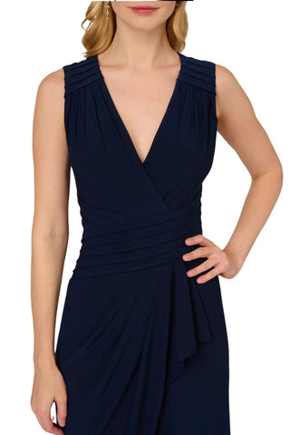 Adrianna Papell Midnight Jersey Sleeveless Bodice Wide Legs Jumpsuit - By Baano