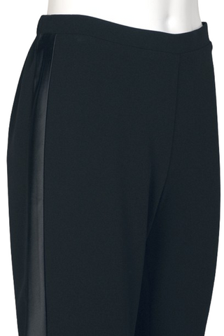 Adrianna Papell Elastic Back Mid Waist Solid Tuxedo Slim Pant - By Baano