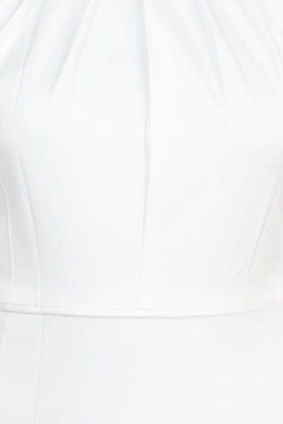Adrianna Papell Halter Neck Sleeveless Empire Waist Tie Back Zipper Back Bodycon Solid Crepe Dress - Glamourous Grace