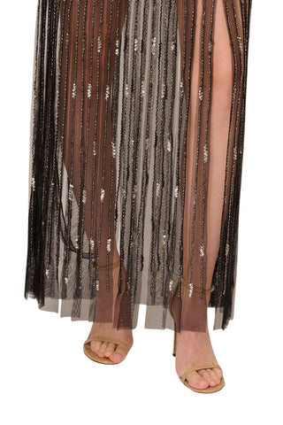 Adrianna Papell Beaded Sleeveless Dress With Carwash Hem