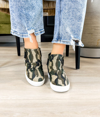 Ari Sneaker Wedge in Camo Naughty Monkey
