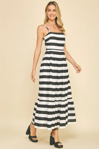 Aria Stripe Tiered Maxi Dress