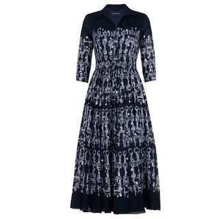 Aster Dress Horse Chain Deep Indigo Dress - By Baano