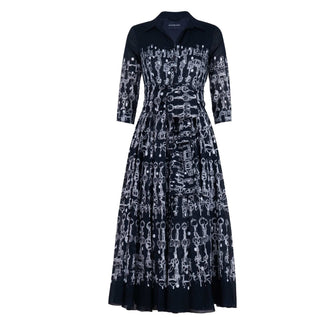 Aster Dress Horse Chain Deep Indigo Dress - By Baano