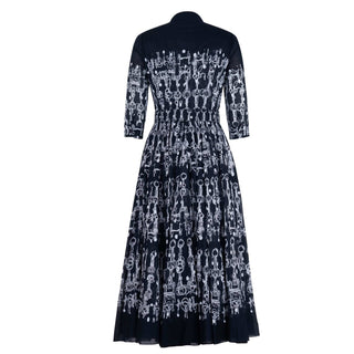 Aster Dress Horse Chain Deep Indigo Dress - By Baano