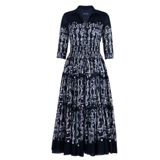Aster Dress Horse Chain Deep Indigo Dress - By Baano