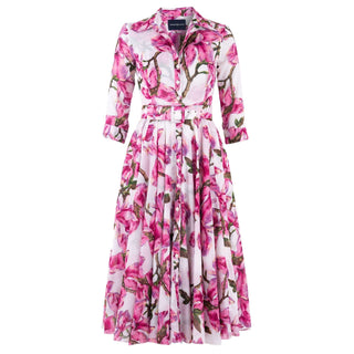 Aster Dress Magnolia Blossom White Pink Dress - By Baano
