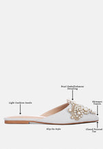 Astre Pearl Embellished Shimmer Mules