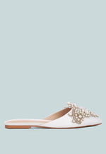 Astre Pearl Embellished Shimmer Mules