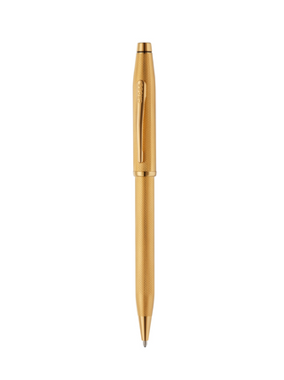 Century® II Polished 23KT Gold-plated Engraved Diamond Pattern Ballpoint Pen - By Baano