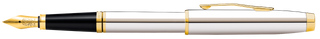 Coventry Polished Chrome with Gold-Tone Fine Nib Fountain Pen - By Baano