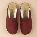 Women's Burgundy Barefoot Shearlings