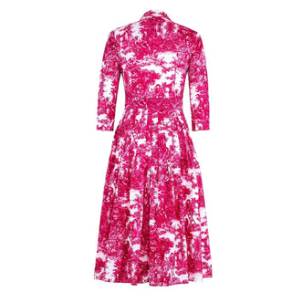 Audrey Dress #2 Antilles Toile White Pink - By Baano