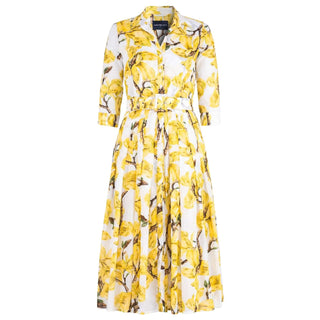 Audrey Dress #4 Magnolia Blossom White Yellow Dress - By Baano