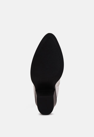 avishag snake skin print block stacked heel ankle boots