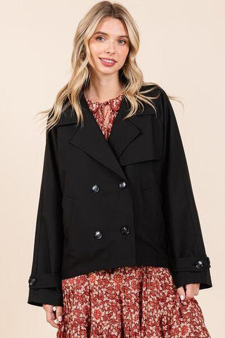 Mittoshop Double Breasted Long Sleeve Trench Coat Jacket - By Baano